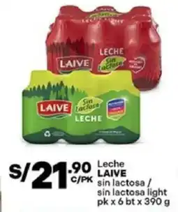 Plaza Vea Leche laive sin lactosa / sin lactosa light oferta