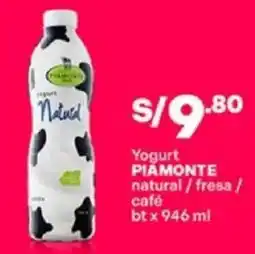 Plaza Vea Piamonte yogurt natural/fresa/ bt oferta