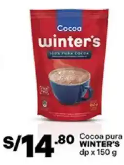 Plaza Vea Winter's cocoa pura dp oferta