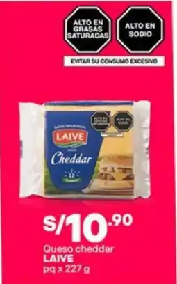 Plaza Vea Laive queso cheddar pq oferta