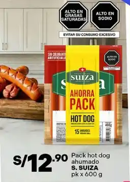 Plaza Vea S. suiza pack hot dog ahumado oferta