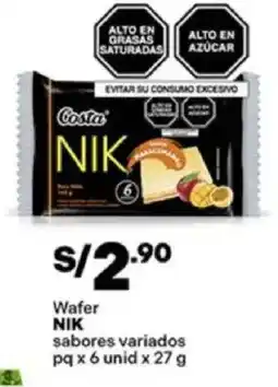 Plaza Vea Nik wafer sabores variados oferta