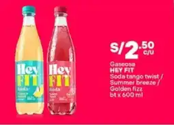 Plaza Vea Hey fit gaseosa soda tango twist/ summer breeze/ golden fizz bt oferta