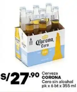 Plaza Vea Corona cerveza cero sin alcohol oferta