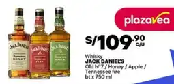 Plaza Vea Jack daniel's whisky old n°7/honey / apple / tennessee fire bt oferta