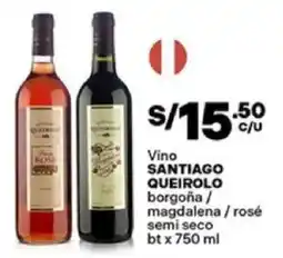 Plaza Vea Santiago queirolo vino borgoña/ magdalena / rosé semi seco oferta