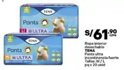 Plaza Vea Tena ropa interior desechable pants ultra incontinencia fuerte oferta