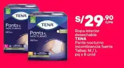 Plaza Vea Tena ropa interior desechable pants nocturno incontinencia fuerte oferta