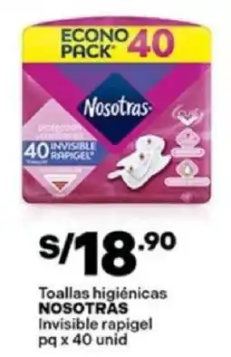 Plaza Vea Nosotras toallas higiénicas invisible rapigel pq oferta