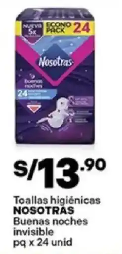 Plaza Vea Nosotras toallas higiénicas buenas noches invisible oferta
