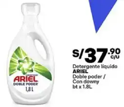 Plaza Vea Ariel detergente líquido doble poder/ con downy bt oferta