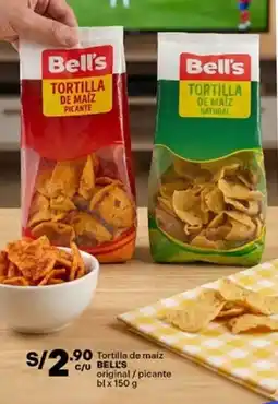Plaza Vea Bell's tortilla de maíz original/picante bl oferta