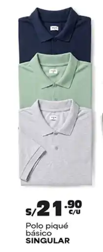 Plaza Vea Singular polo piqué básico oferta
