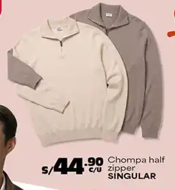 Plaza Vea Singular chompa half zipper oferta