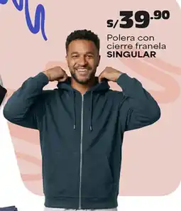Plaza Vea Singular polera con cierre franela oferta