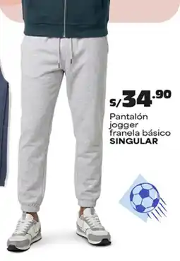 Plaza Vea Singular pantalón jogger franela básico oferta