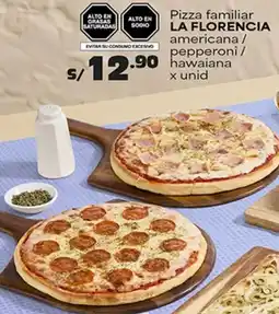 Plaza Vea La florencia pizza familiar americana / pepperoni / hawaiana oferta
