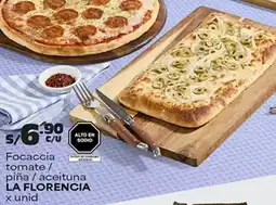 Plaza Vea La florencia focaccia tomate/ piña / aceituna oferta