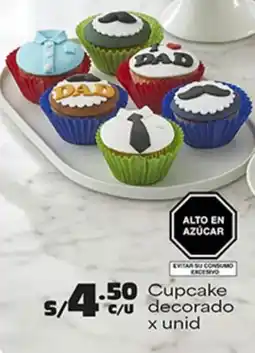 Plaza Vea Cupcake decorado oferta