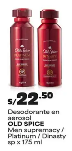 Plaza Vea Old spice desodorante en aerosol men supremacy/ platinum / dinasty sp oferta