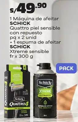 Plaza Vea Schick máquina de afeitar quattro piel sensible con repuesto pq oferta