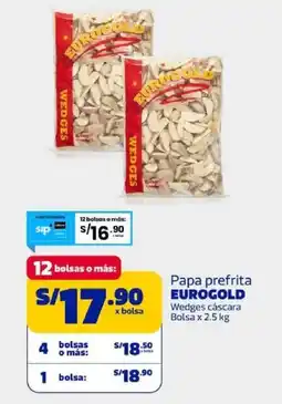 Makro Eurogold papa prefrita wedges cáscara bolsa oferta