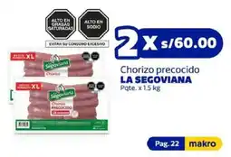 Makro La segoviana chorizo precocido pqte. oferta