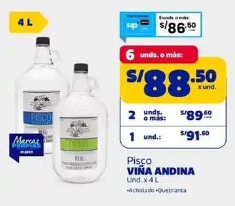 Makro Viña andina pisco oferta