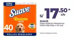 MaxiAhorro Suave papel higiénico resistemax doble hoja pqte. oferta