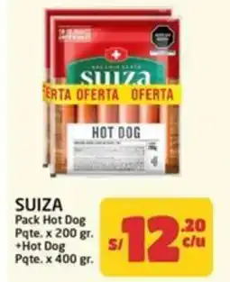 MaxiAhorro Suiza pack hot dog pqte +hot dog pqte. oferta