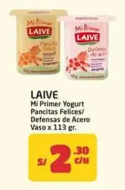 MaxiAhorro Laive mi primer yogurt pancitas felices/ defensas de acero vaso oferta