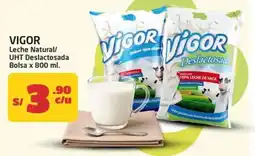 MaxiAhorro Vigor leche natural/ uht deslactosada bolsa oferta