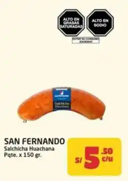 MaxiAhorro San fernando salchicha huachana pqte. oferta