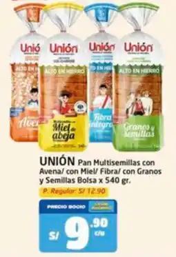 MaxiAhorro Unión pan multisemillas con avena/ con miel/ fibra/ con granos y semillas bolsa oferta