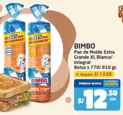 MaxiAhorro Bimbo pan de molde extra grande xl blanco/ integral bolsa oferta