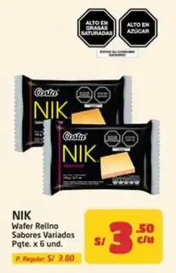 MaxiAhorro Nik wafer rellno sabores variados pqte. oferta