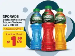 MaxiAhorro Sporade bebida rehidratante sabores variados bot. oferta