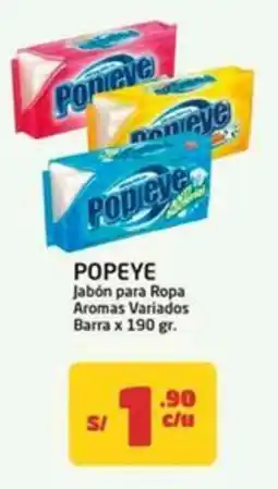 MaxiAhorro Popeye jabón para ropa aromas variados barra oferta