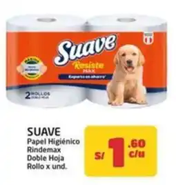 MaxiAhorro Suave papel higiénico rindemax doble hoja rollo oferta