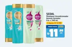 MaxiAhorro Sedal shampoo/ acondicionador aromas variados fco. oferta