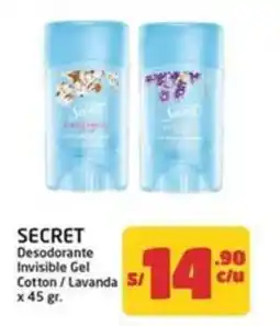 MaxiAhorro Secret desodorante invisible gel cotton/lavanda oferta