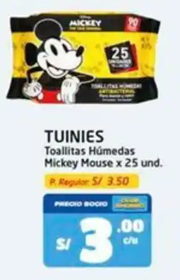 MaxiAhorro Tuinies toallitas húmedas mickey mouse oferta
