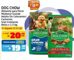 MaxiAhorro Dog chow alimento para perro mediano/ grande adulto sin colorantes/ cachorros gran comienzo bolsa oferta