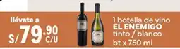 Plaza Vea El enemigo botella de vino tinto/blanco oferta