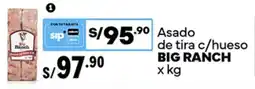 Plaza Vea Big ranch asado de tira c/hueso oferta