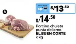 Plaza Vea El buen corte porcino chuleta punta de lomo oferta