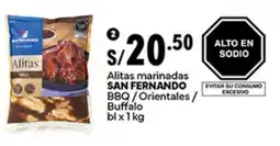 Plaza Vea San fernando alitas marinadas bbq/orientales/ buffalo bl oferta