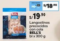 Plaza Vea Bell's langostinos precocidos con cola bl oferta