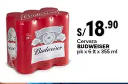 Plaza Vea Budweiser cerveza pk oferta