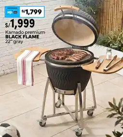 Plaza Vea Black flame kamado premium 22" gray oferta